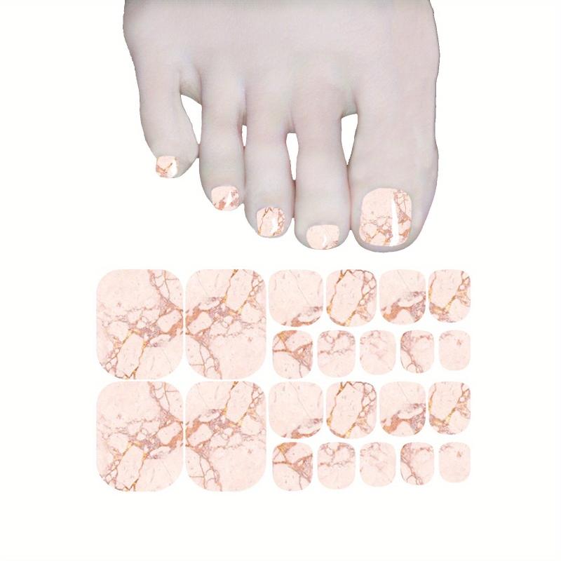 Glitter Gradient Marble Toe Wraps DIY Nail Art Decals for Women and Girls
