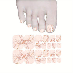 Glitter Gradient Marble Toe Wraps DIY Nail Art Decals for Women and Girls