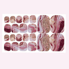 Glitter Gradient Marble Toe Wraps DIY Nail Art Decals for Women and Girls
