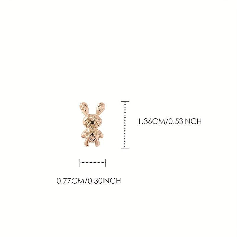 10Pcs Golden Rabbit Y2K Nail Charms Easter Gift DIY Crafts DIY Nail Art Jewelry