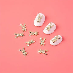 10Pcs Golden Rabbit Y2K Nail Charms Easter Gift DIY Crafts DIY Nail Art Jewelry