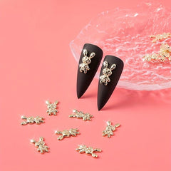 10Pcs Golden Rabbit Y2K Nail Charms Easter Gift DIY Crafts DIY Nail Art Jewelry