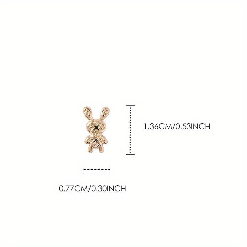 10Pcs Golden Rabbit Y2K Nail Charms Easter Gift DIY Crafts DIY Nail Art Jewelry