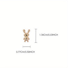 10Pcs Golden Rabbit Y2K Nail Charms Easter Gift DIY Crafts DIY Nail Art Jewelry