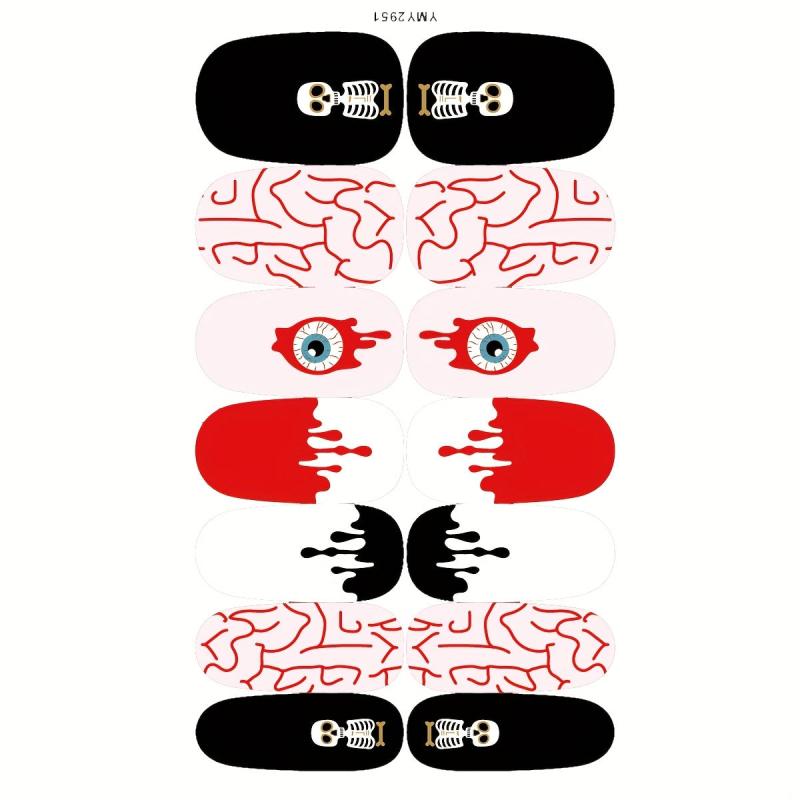 Halloween Nail Art Stickers Self Adhesive Full Wraps for DIY or Salon
