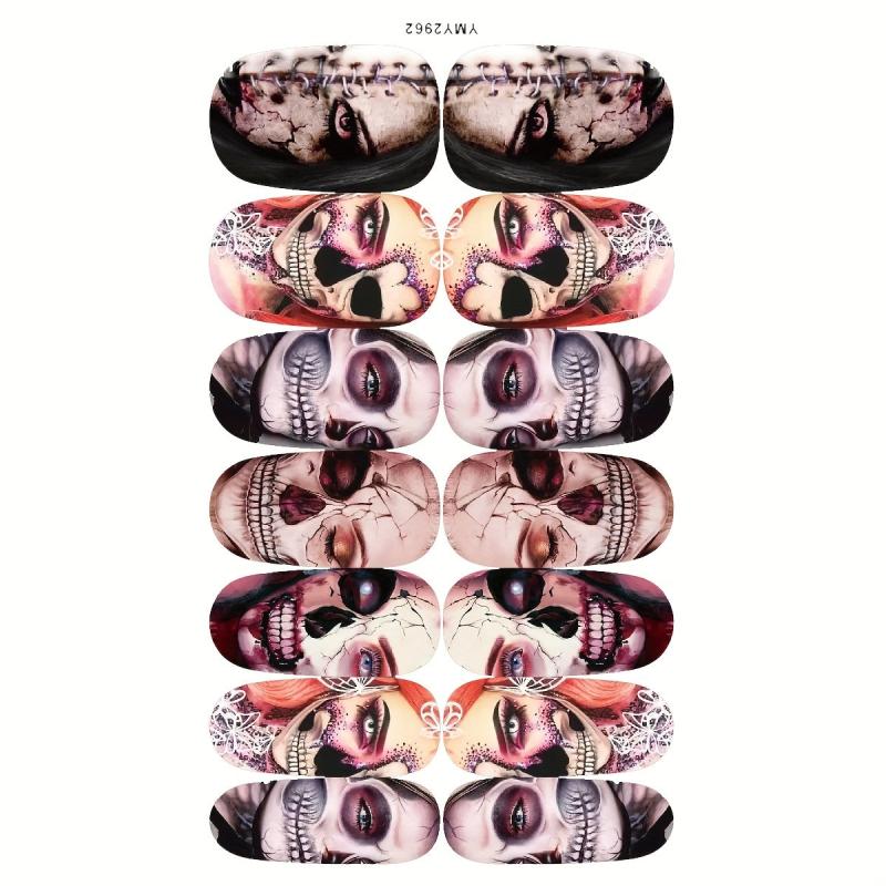 Halloween Nail Art Stickers Self Adhesive Full Wraps for DIY or Salon