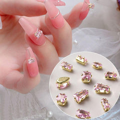 20 Pcs Bottle Pink Mini Diamond Nail Charms Decoration Rhinestones Gems