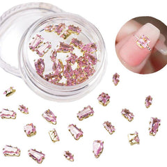 20 Pcs Bottle Pink Mini Diamond Nail Charms Decoration Rhinestones Gems