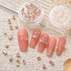 20 Pcs Bottle Pink Mini Diamond Nail Charms Decoration Rhinestones Gems