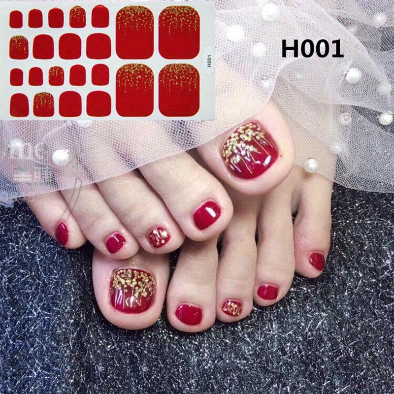 Full Cover Toenail Stickers Nail Decoration Self Adhesive Nail Art Sticker