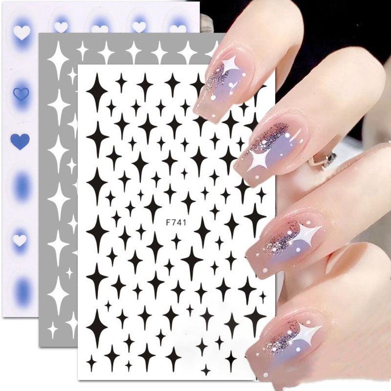 Heart Star Flower Nail Art Stickers Self Adhesive Decals