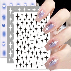 Heart Star Flower Nail Art Stickers Self Adhesive Decals