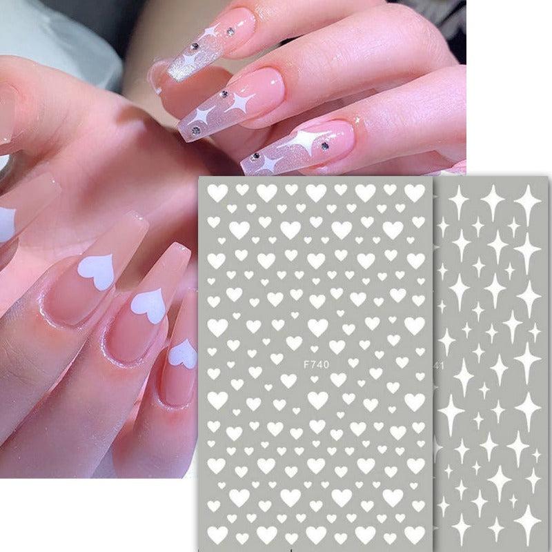 Heart Star Flower Nail Art Stickers Self Adhesive Decals