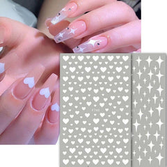 Heart Star Flower Nail Art Stickers Self Adhesive Decals