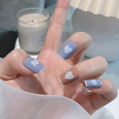 Heart Nail Art Stickers Decals 3D Self Adhesive Luminous Nails