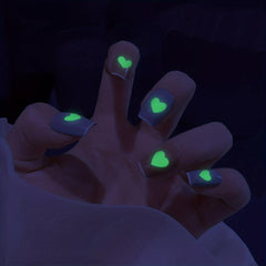 Heart Nail Art Stickers Decals 3D Self Adhesive Luminous Nails