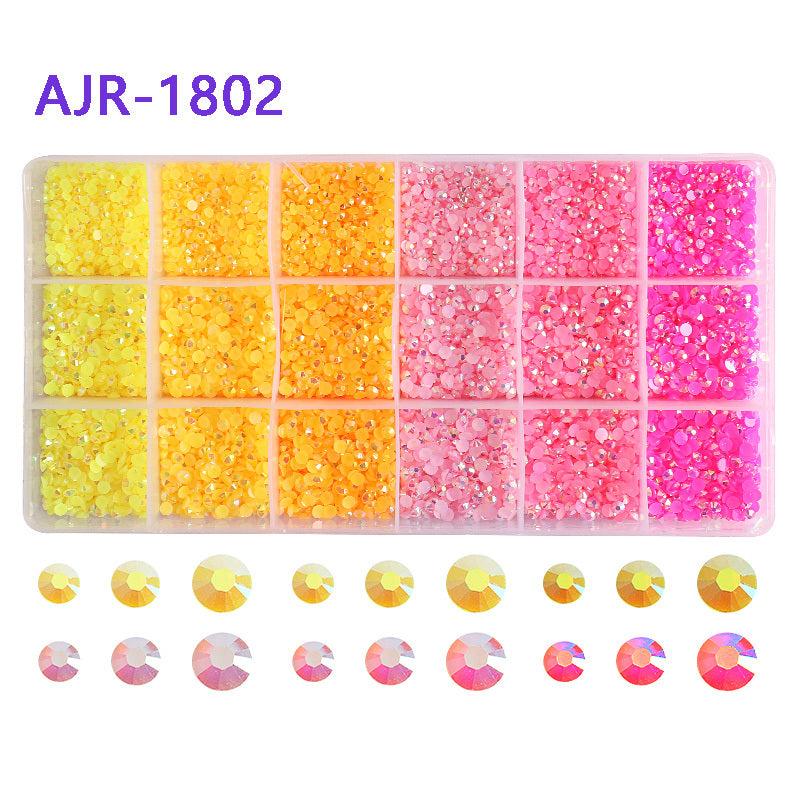 3-5mm 18 Grid Rhinestone Kit Mixed Non Hotfix Jelly Resin Rhinestones