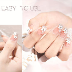3D Flower Nail Charms with Pearl Beads Rhinestone Nail Art Kit