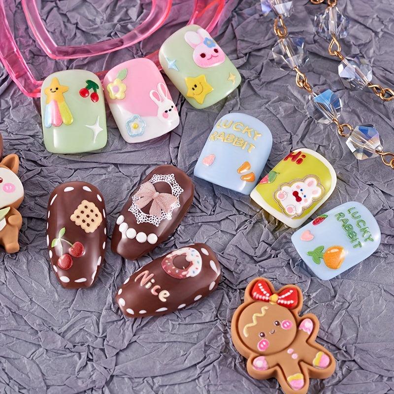 3pcs 5D Cartoon Nail Art Stickers Self Adhesive Decals