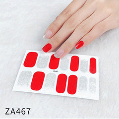 Waterproof Pink Glitter Nail Stickers Self Adhesive Manicure Kits