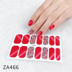 Waterproof Pink Glitter Nail Stickers Self Adhesive Manicure Kits