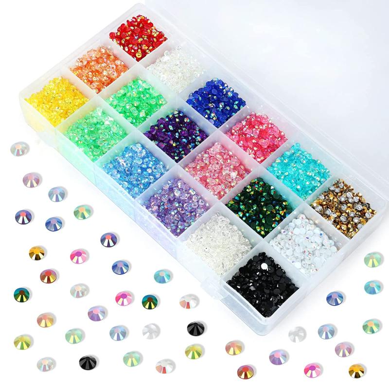 Flat Back Rhinestones Kit Nail Crafts DIY Decoration 3mm 4mm 5mm