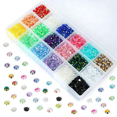 Flat Back Rhinestones Kit Nail Crafts DIY Decoration 3mm 4mm 5mm
