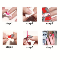 Xmas Snowflake Tree Nail Wraps Self-Adhesive Gel Decals