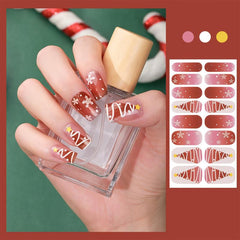 Xmas Snowflake Tree Nail Wraps Self-Adhesive Gel Decals