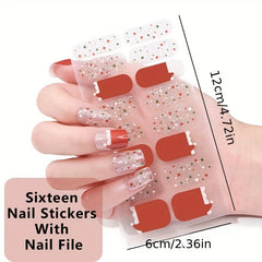 Xmas Snowflake Tree Nail Wraps Self-Adhesive Gel Decals