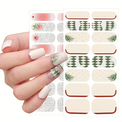 Xmas Snowflake Tree Nail Wraps Self-Adhesive Gel Decals