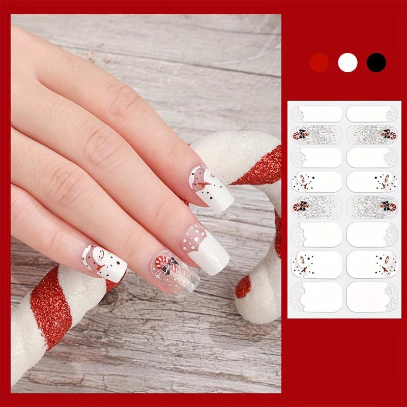 Xmas Snowflake Tree Nail Wraps Self-Adhesive Gel Decals
