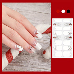 Xmas Snowflake Tree Nail Wraps Self-Adhesive Gel Decals