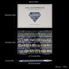 Crystal AB Nail Art Rhinestones Flat Back Mixed Shaped Gemstones