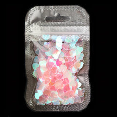 Laser Heart Nail Glitter Sequins Aurora Peach