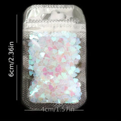 Laser Heart Nail Glitter Sequins Aurora Peach