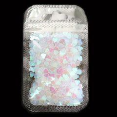 Laser Heart Nail Glitter Sequins Aurora Peach