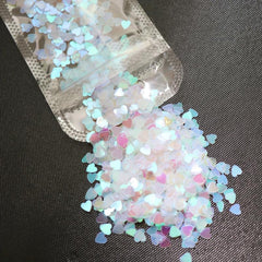 Laser Heart Nail Glitter Sequins Aurora Peach