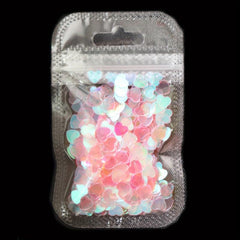 Laser Heart Nail Glitter Sequins Aurora Peach