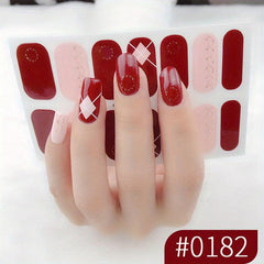 Colorful Full Wraps Nail Polish Stickers Self Adhesive Nail Art Decal Strips