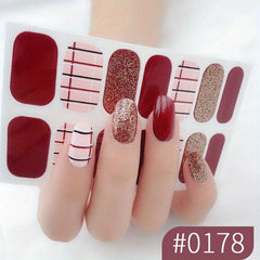 Colorful Full Wraps Nail Polish Stickers Self Adhesive Nail Art Decal Strips