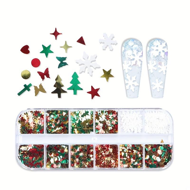 Christmas Snowflake Nail Glitter Sequins - Holographic Nails Decorations