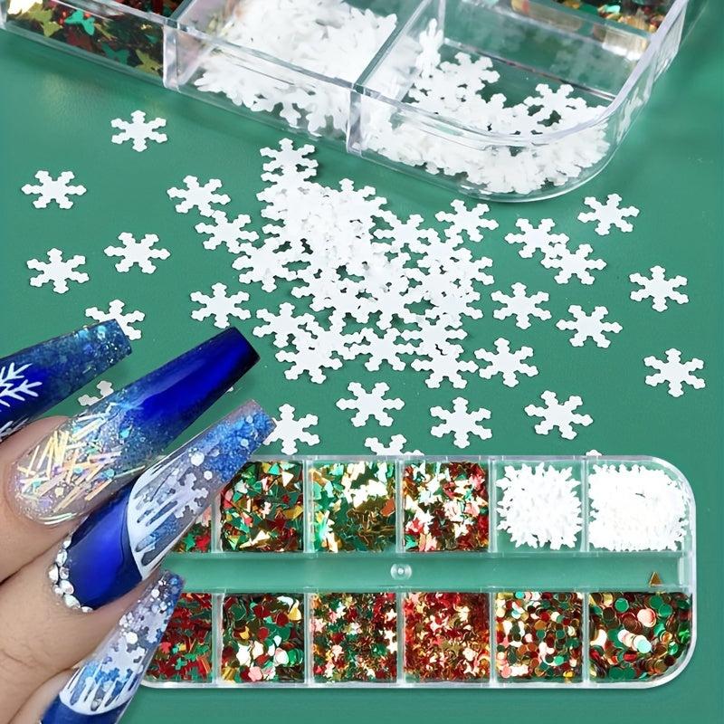 Christmas Snowflake Nail Glitter Sequins - Holographic Nails Decorations