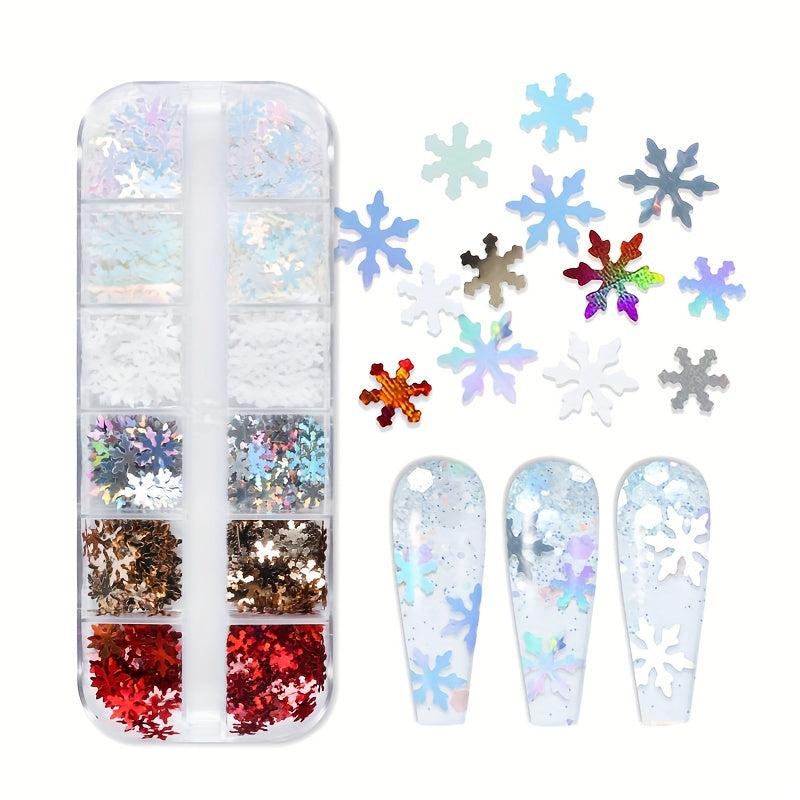 Christmas Snowflake Nail Glitter Sequins - Holographic Nails Decorations