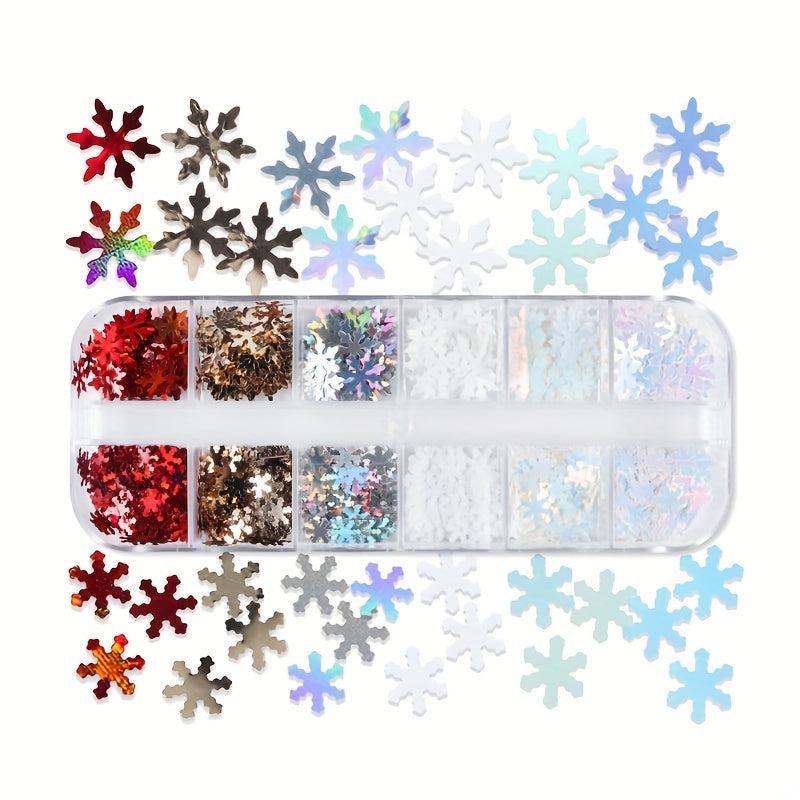 Christmas Snowflake Nail Glitter Sequins - Holographic Nails Decorations