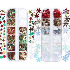 Christmas Snowflake Nail Glitter Sequins - Holographic Nails Decorations