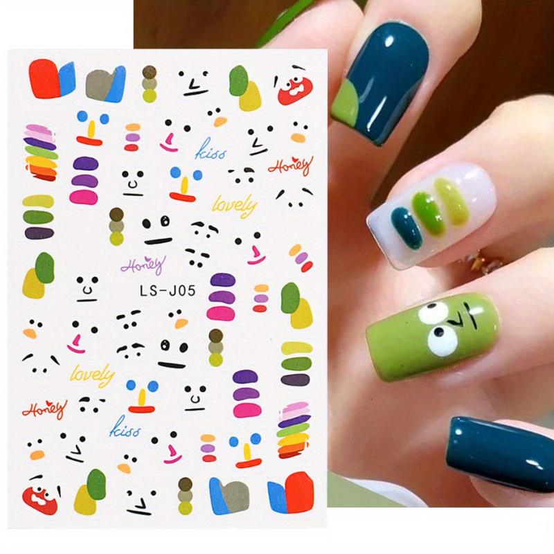 Y2K Punk Rock Nail Stickers - Love Yourself Freedom Graffiti Designs