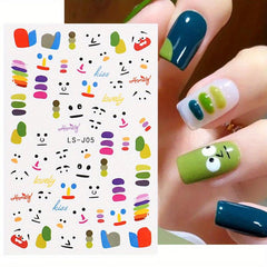 Y2K Punk Rock Nail Stickers - Love Yourself Freedom Graffiti Designs