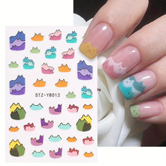 Y2K Punk Rock Nail Stickers - Love Yourself Freedom Graffiti Designs