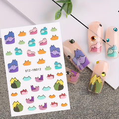 Y2K Punk Rock Nail Stickers - Love Yourself Freedom Graffiti Designs